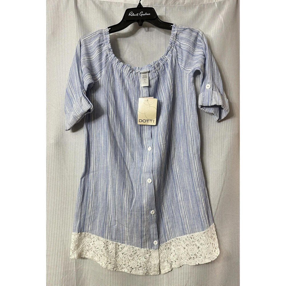 NWT Dotti Paradise Point Womens Casual Elbow Length Shirt Dress Top Size‎ Small